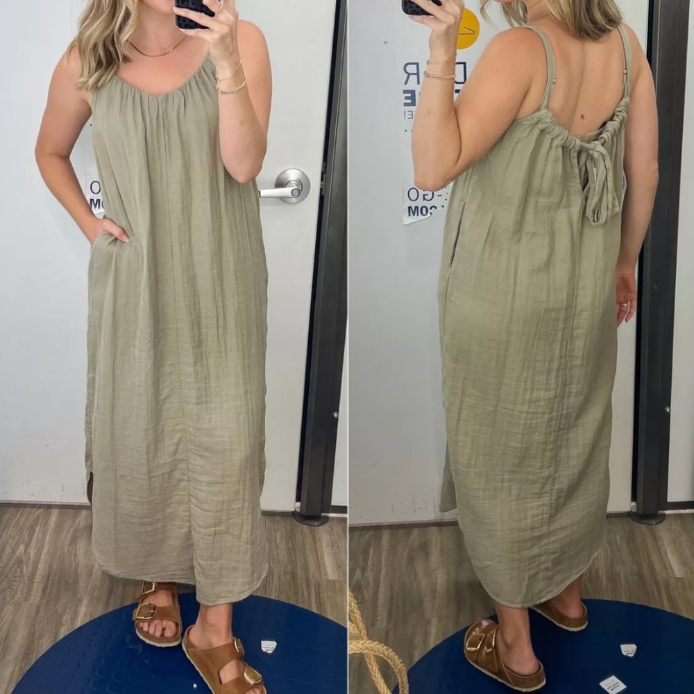 Old Navy Olive Green Maxi Dress